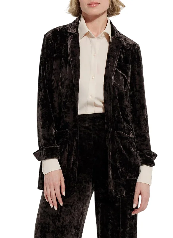 Gorgeous Sequin Style Shay Crushed Velvet Suit Jacket In Double