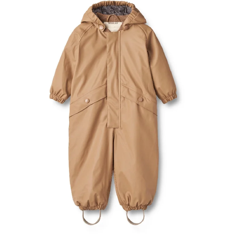 Elegant Lapel Style Wheat Cappuccino Thermo Rainsuit Aiko