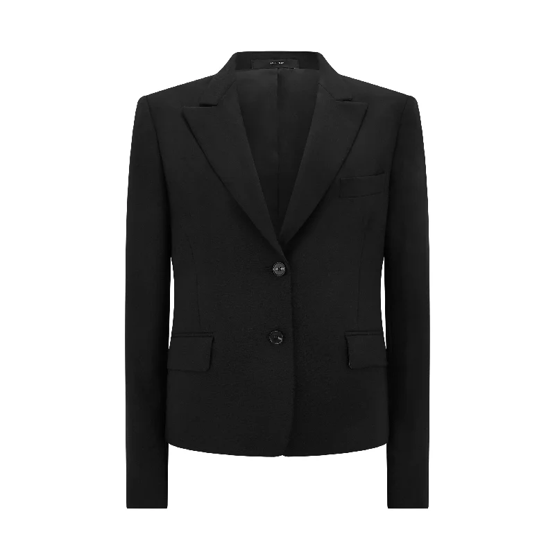 Romantic Chiffon Style Tailored Peak Lapel Wool Jacket