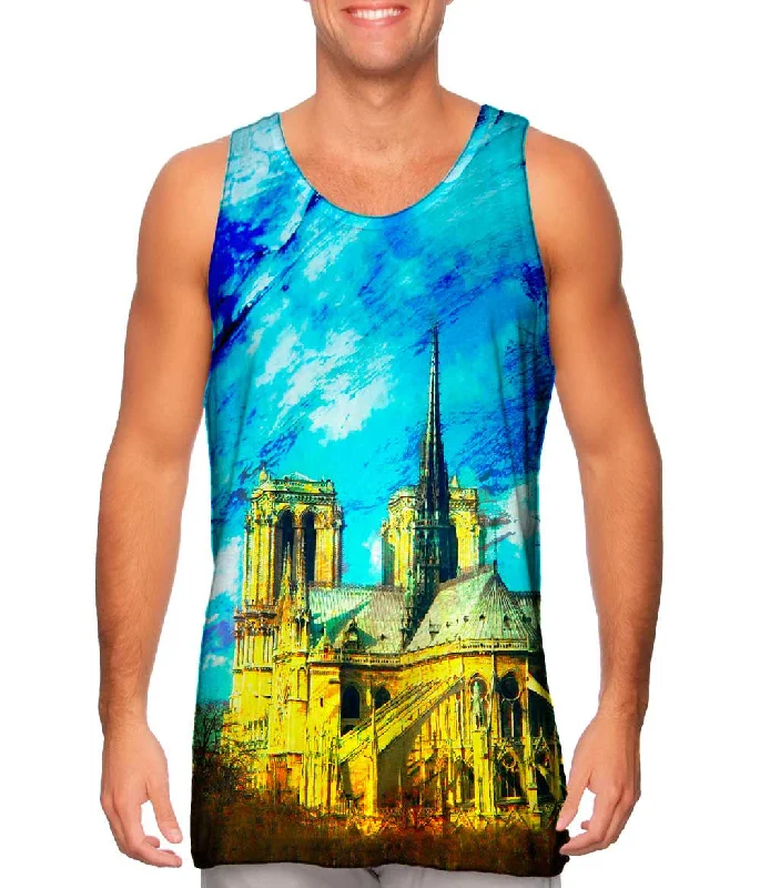 Casual Print Design Impressionist Notre Dame Cathedral Spire