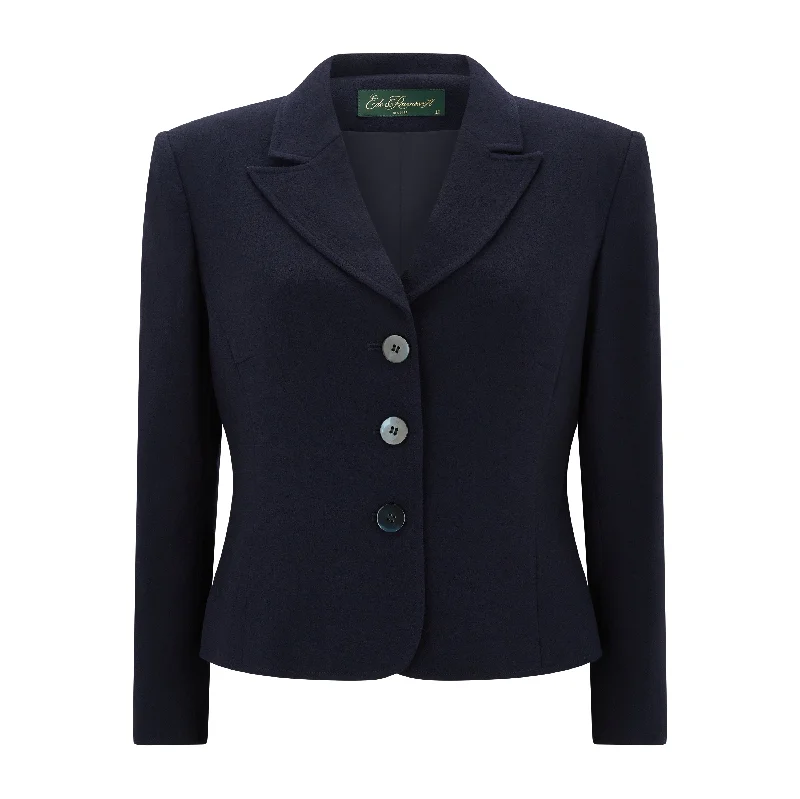 Sports Fitness Shoes Navy Jennifer Tailored Wool Crepe Jacket