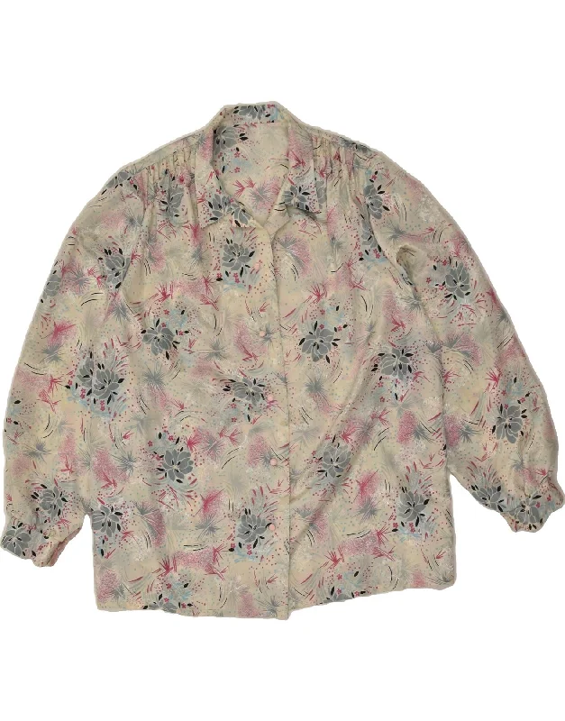 Sports Jacket VINTAGE Womens Shirt Uk 18 XL Grey Floral