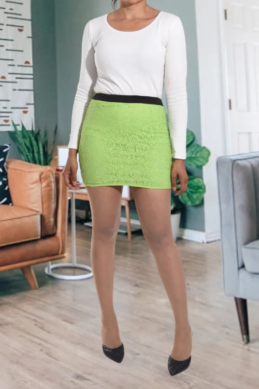 Rock Retro Style Green Mini Skirt