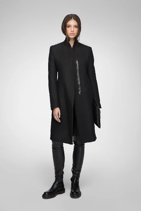 Simple Style Rosen - Black Wool Coat