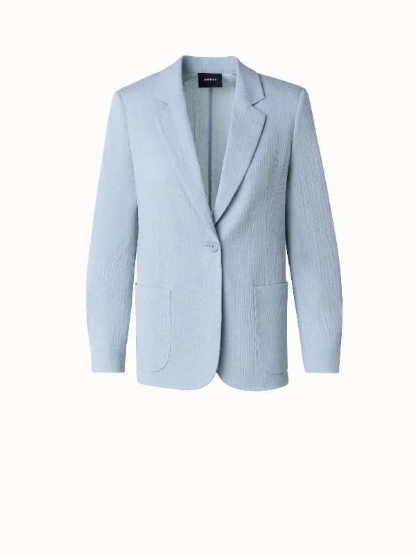 Simple Versatile Style Structured Cotton Silk Double-Face Blazer