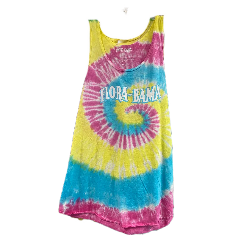 Elegant Interpretation Design Flora-Bama Wavy Logo Tie Dye Tank Top