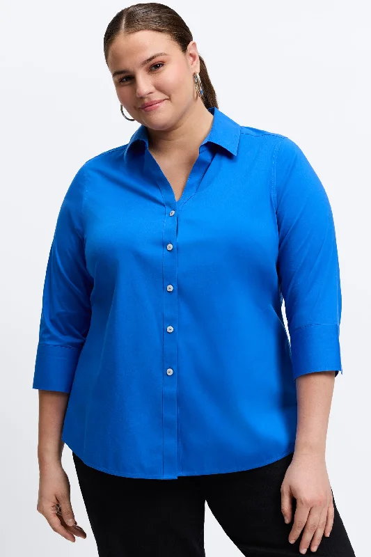 Casual And Relaxed Style Mary Plus Stretch No Iron 3/4 Sleeve Shirt