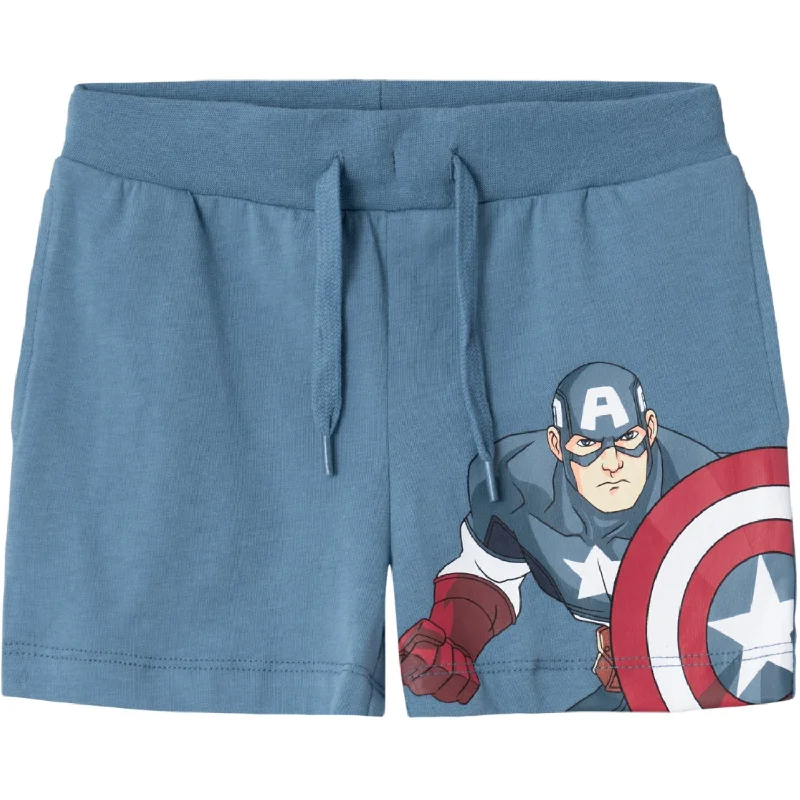 Sports High Waist Style Name It Provincial Blue Ayan Marvel Long Sweat Shorts