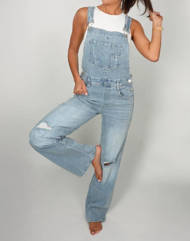 Sports Litigation Style Marissa Denim Overalls In Blue