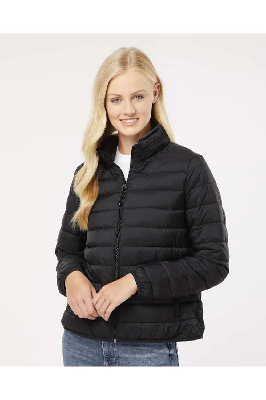 Line Style Weatherproof Womens PillowPac Wind & Water Resistant Full Zip Puffer Jacket - Black