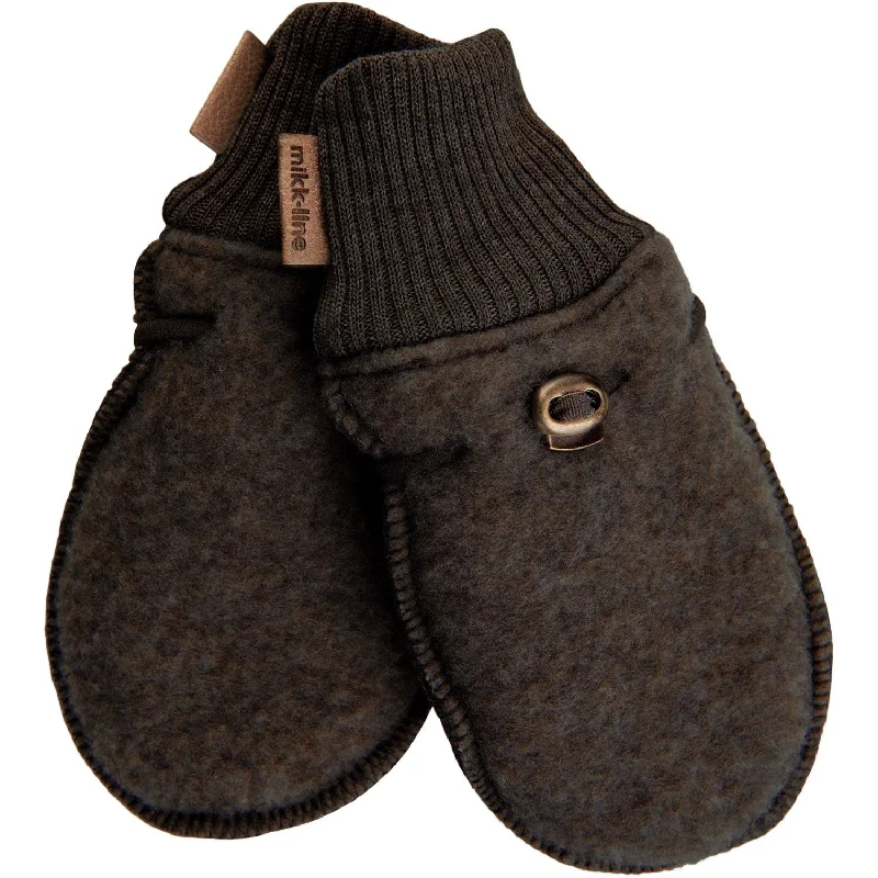 Sports Fitness Wear Mikk-Line Dark Brown Melange Wool Mittens