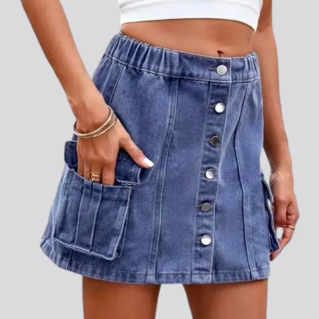 Simple Fashion Mini light-wash jean skirt
 for women