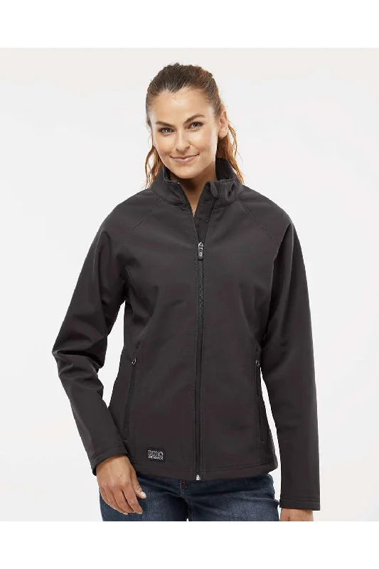 Rock Ripped Design Dri Duck Womens Contour Wind & Water Resistant Soft Shell Full Zip Jacket - Charcoal Grey - Closeout