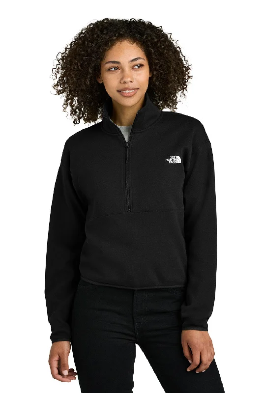 Casual Fit Style The North Face Womens Double Knit 1/4 Zip Fleece Jacket - Black - New