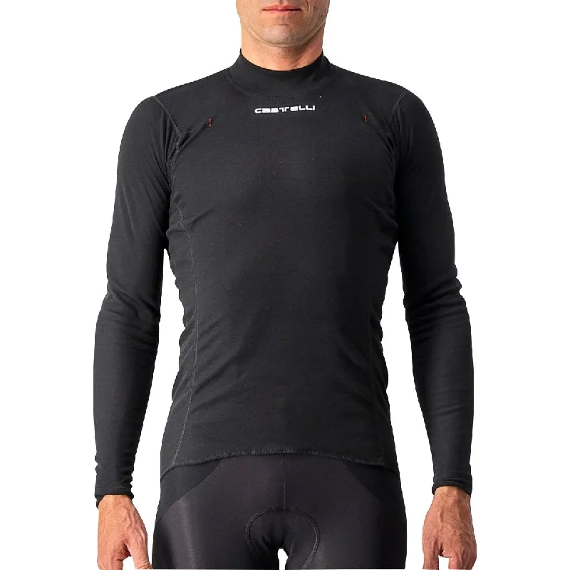 Casual Summer Style Castelli Flanders Warm Long Sleeve Mens Cycling Base Layer - Black