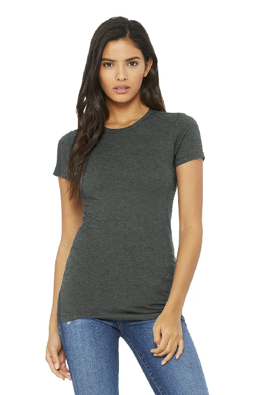 Gorgeous Feather Design Bella + Canvas Womens The Favorite Short Sleeve Crewneck T-Shirt - Heather Deep Grey