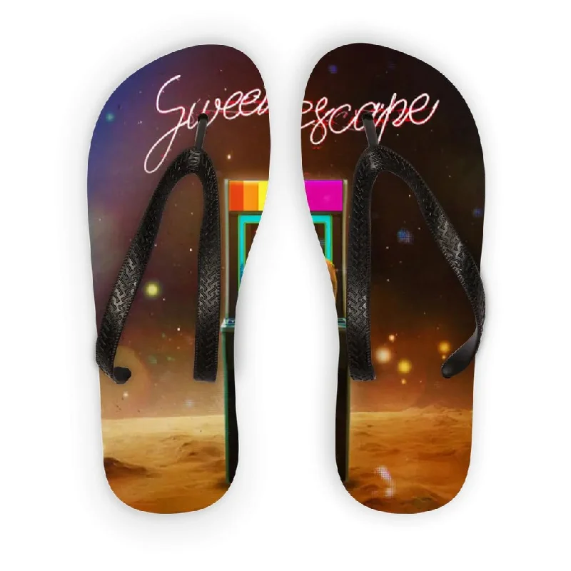 Rock Single T-Shirt Pool Flip Flops with Custom Print - Lightweight & Durable