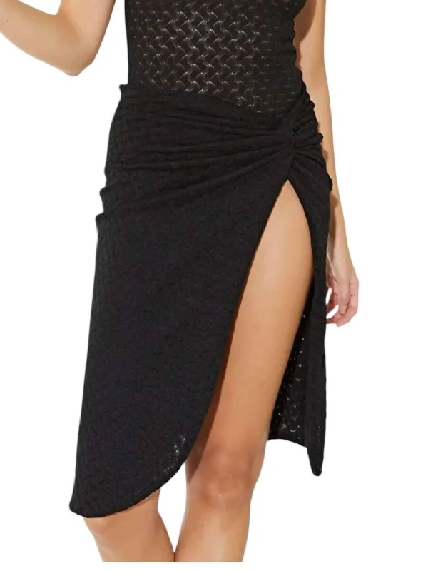 Rock Retro Style Pacifica Midi Skirt In Black