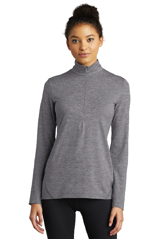 Rock Street Items Sport-Tek Womens Exchange 1.5 Long Sleeve 1/4 Zip T-Shirt - Heather Grey