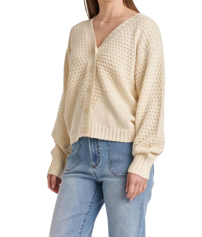 Casual Comfort Arlen Cardigan In Vintage Cream