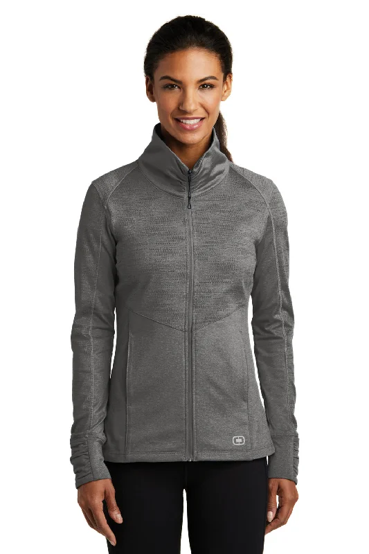 Gorgeous Glitter Feeling Ogio Womens Endurance Sonar Full Zip Jacket - Heather Track Grey - Closeout