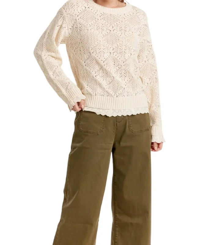 Casual Light Style Torrance Sweater In Vintage Cream