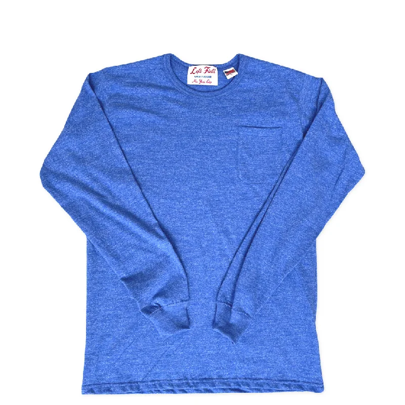 Elegant Lace Style L/S  Blue Raspberry Slushy Heather Pocket Tee