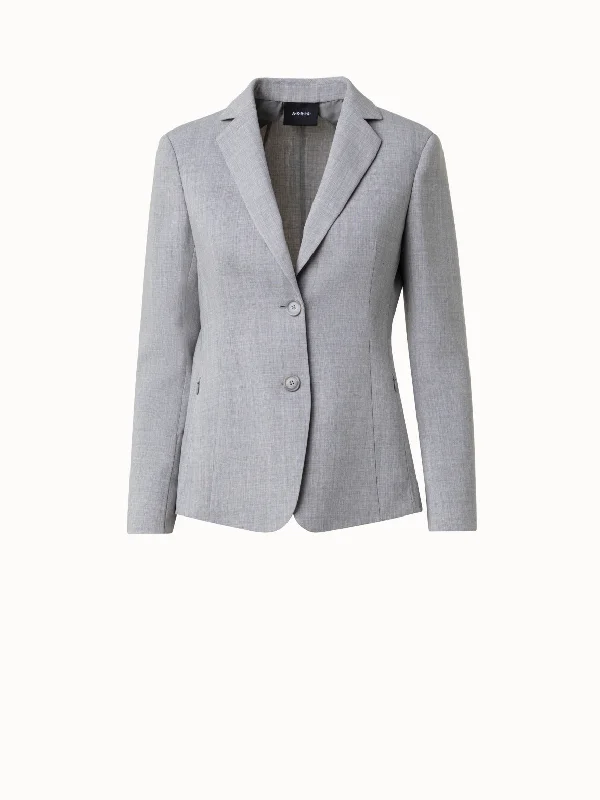 Simple Fashion Jacket from Wool Double-Face Stretch