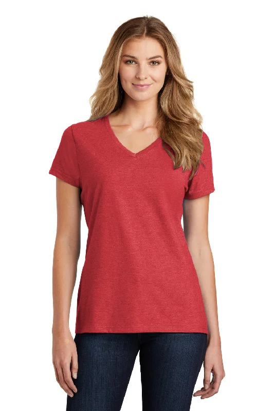 Gorgeous Lace Skirt Port & Company Womens Fan Favorite Short Sleeve V-Neck T-Shirt - Heather Team Cardinal Red - Closeout