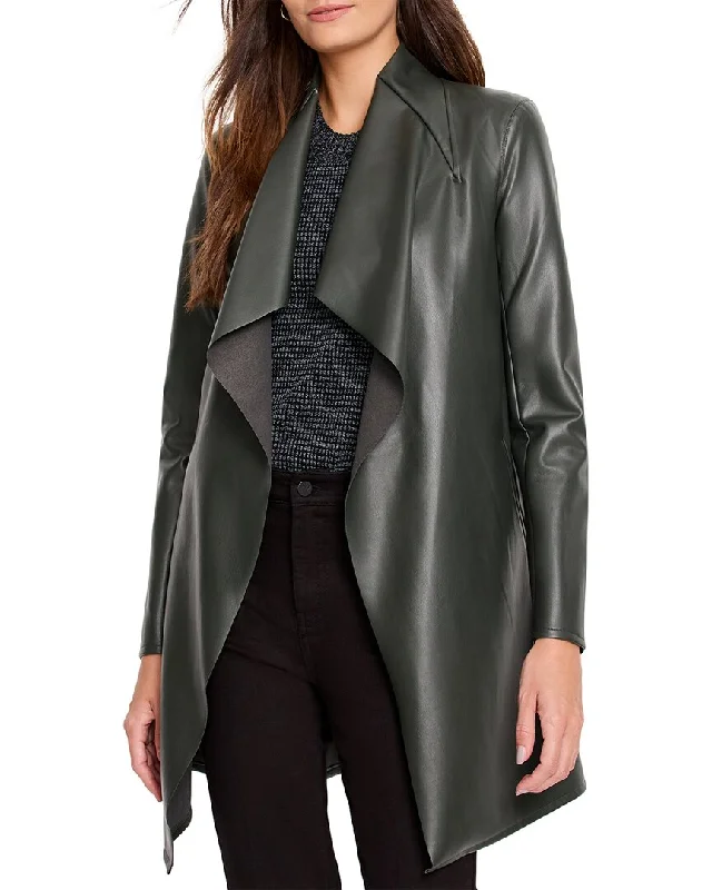 Rock Black Style NIC+ZOE Faux Leather Lounge Around Jacket