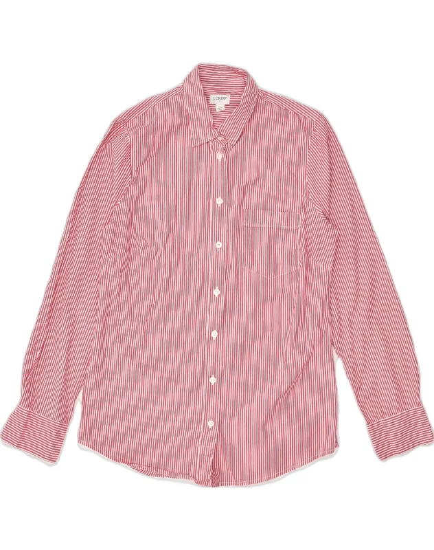 Sports Jacket J. CREW Womens Shirt UK 10 Small Pink Striped Cotton