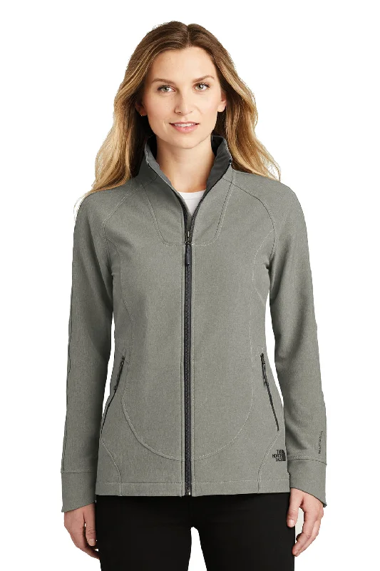 Elegant And Luxurious Feeling The North Face Womens Tech Wind & Water Resistant Full Zip Jacket - Heather Medium Grey - Closeout