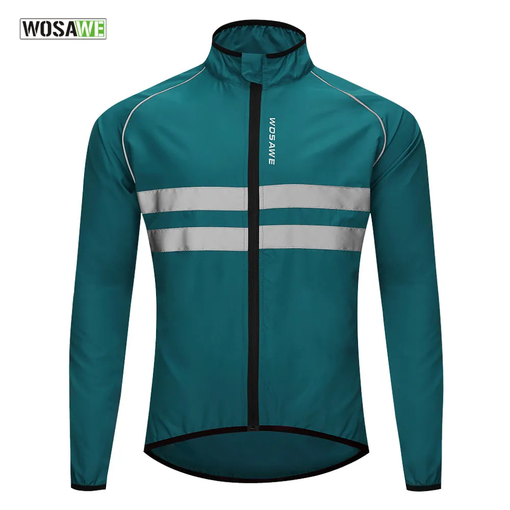 Sports Jumpsuit Ultralight Reflective Men Cycling Jacket Windproof Mountain Bike MTB Jacket Running Riding Bicycle Windbreaker