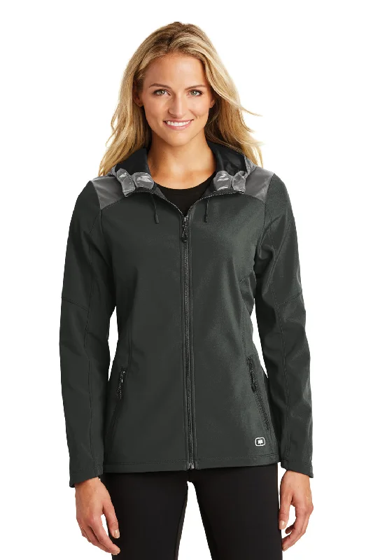 Sports Zipper Style Ogio Womens Endurance Liquid Wind & Water Resistant Full Zip Hooded Jacket - Blacktop - Closeout