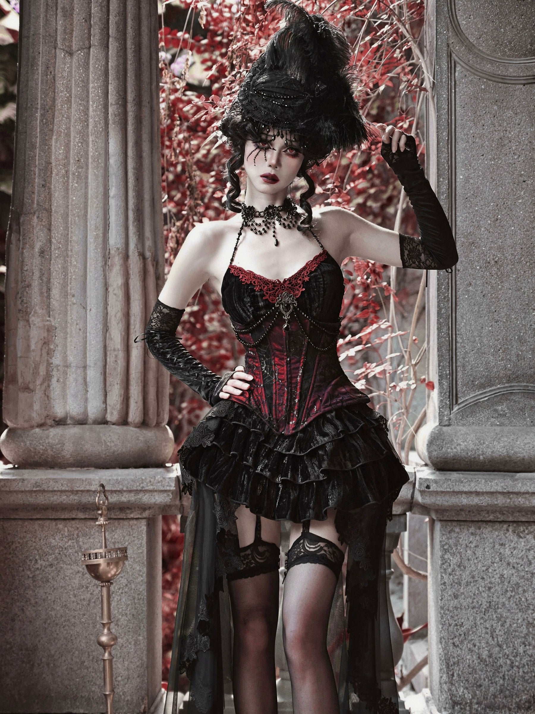 Gorgeous Shining Design Blood Supply~Duchess~Gothic Dress Velvet Corset and Skirt Set