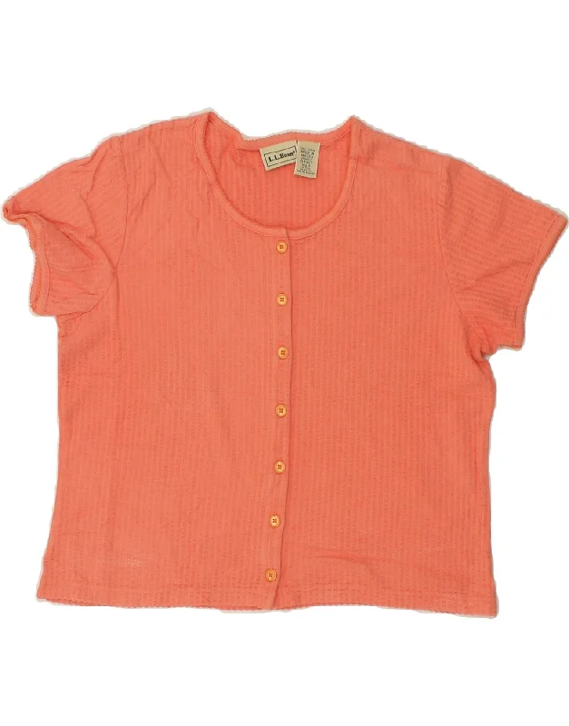 Rock Cool Outfit L.L.BEAN Womens Shirt Blouse UK 10 Small Orange Cotton