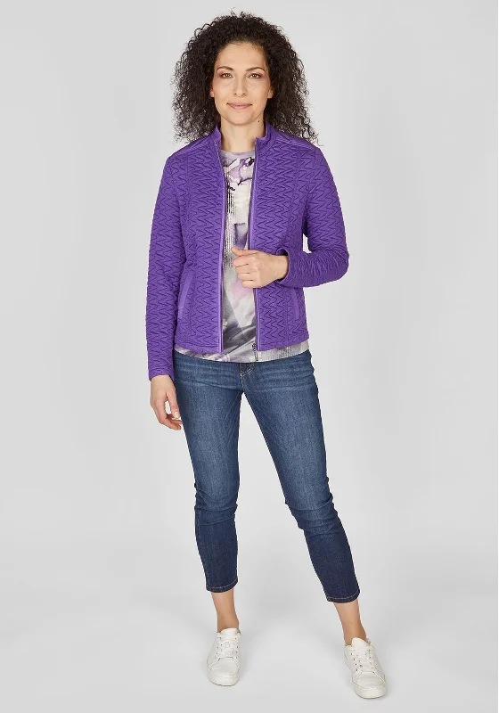 Gorgeous Sequin Style Rabe Zig Zag Embossed Jacket, Violet