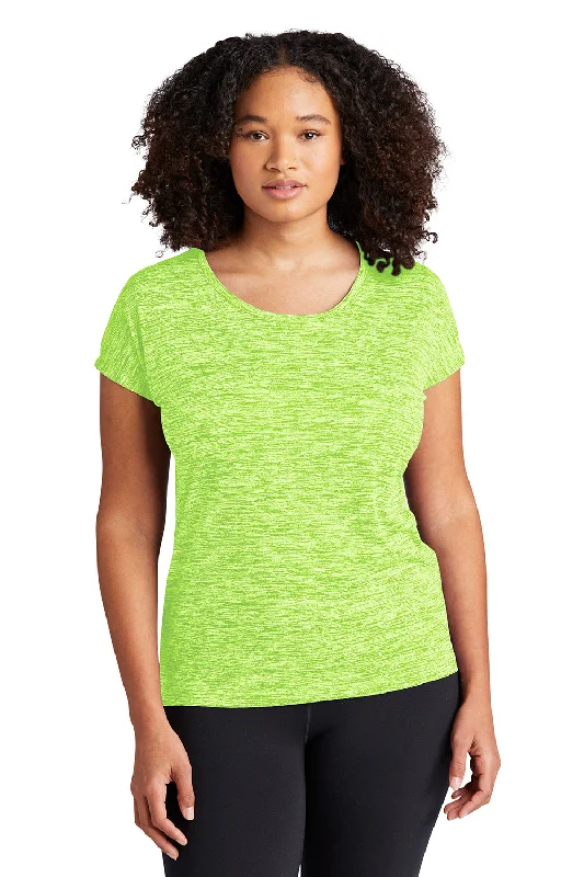 Simple And Generous Style Sport-Tek Womens Electric Heather Moisture Wicking Short Sleeve Crewneck T-Shirt - Lime Shock Green Electric - Closeout