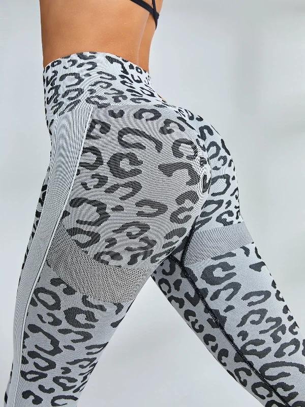 Casual Sports Style ZASUWA Female Leopard Scrunch Bum Quick-dry Leggings