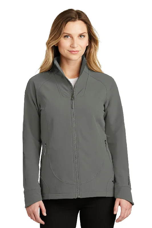 Elegant Lapel Style The North Face Womens Tech Wind & Water Resistant Full Zip Jacket - Asphalt Grey - Closeout