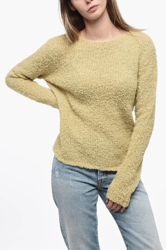 Simple Design Skirt Gentryportofino Bouclè Wool Pullover with Wide Neckline