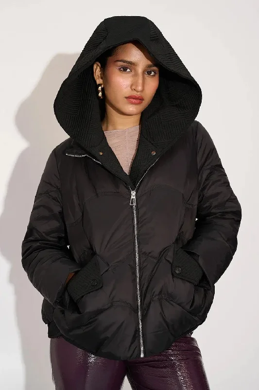 Gorgeous Jewelry Style Snuggle Up Women's Hooded Puffer Jacket