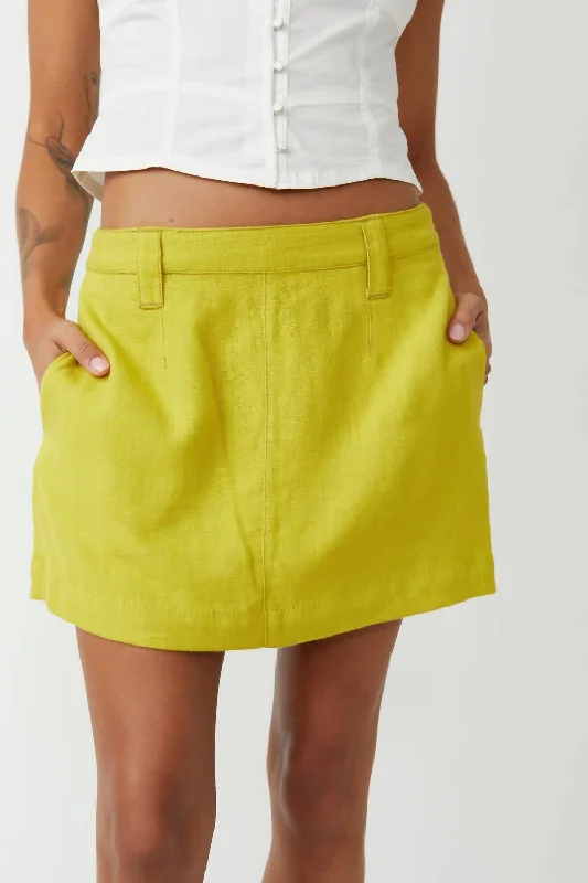 Simple And Color Can't Blame Me Mini Skirt In Citronelle