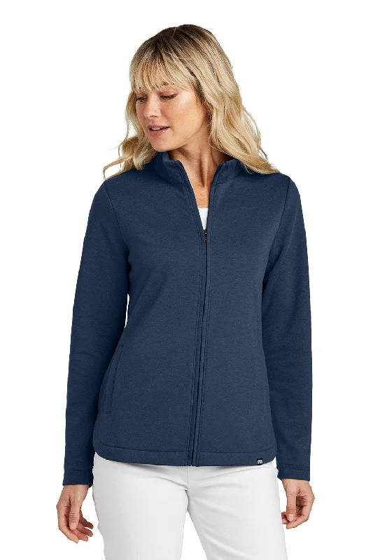 Simple And Comfortable Style TravisMathew Womens Coveside Wrinkle Resistant Full Zip Jacket - Night Blue - New