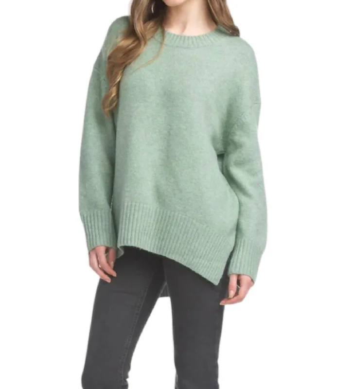 Rock Street Items Ribbed Sweater In Green