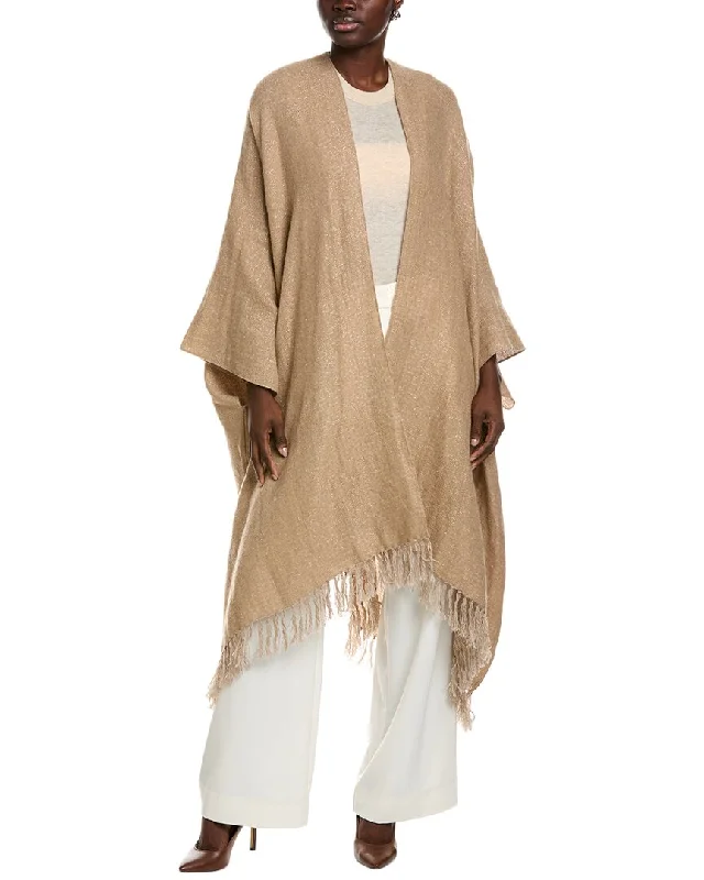 Simple Versatile Style Brunello Cucinelli Linen-Blend Poncho