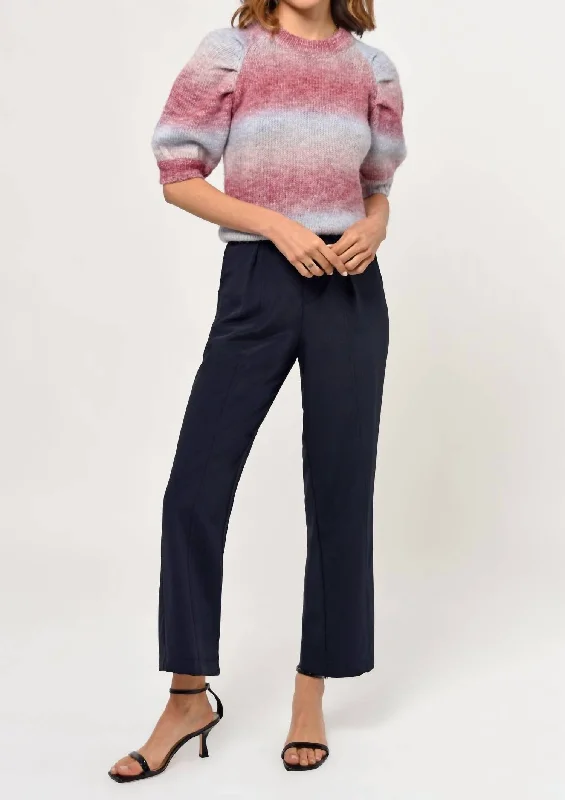 Swing Style Christi Ombre Sweater Knit Top In Berry-Blue