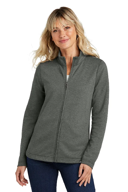 Casual Version TravisMathew Womens Coveside Wrinkle Resistant Full Zip Jacket - Heather Dark Grey - New