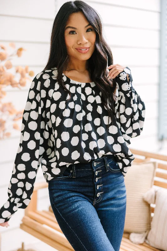 Minimalism Get Together Black Polka Dot Blouse