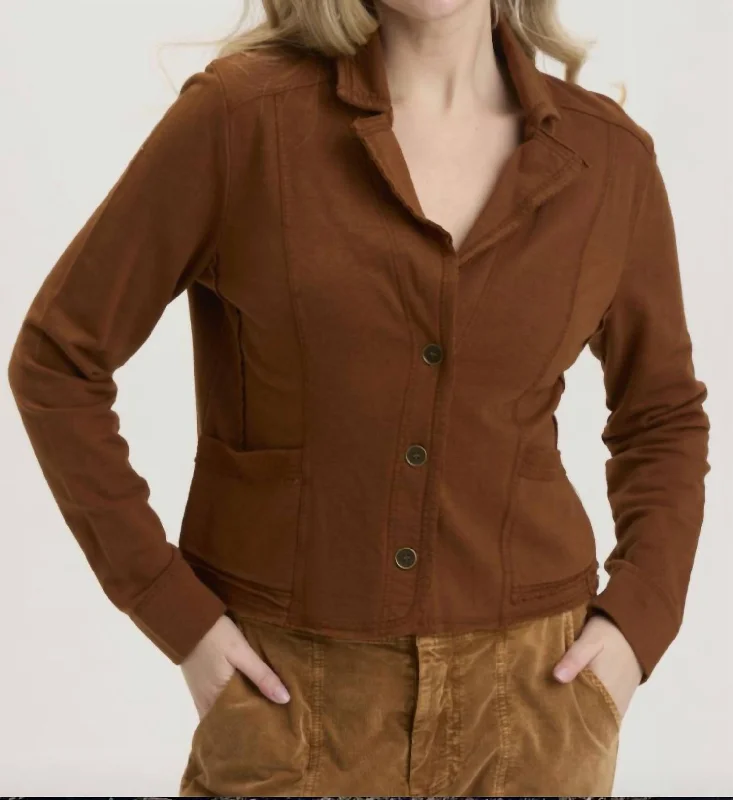 Gorgeous Shining Design Damia Blazer In Russet Pigment